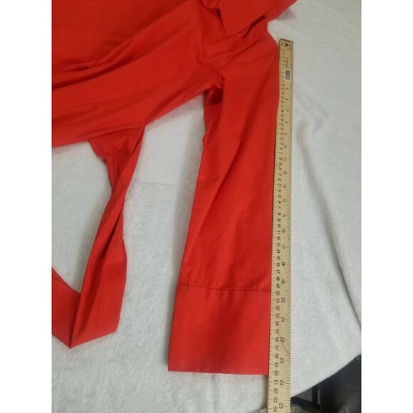 Natori Women's Tunic top   Size S Cotton Poplin Tie Front  Orange 30 - Picture 3 of 12